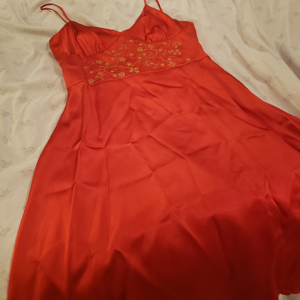 Beautiful Red Silk Dress - image 1